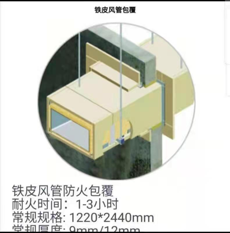 風(fēng)管包覆硅酸鹽防火板